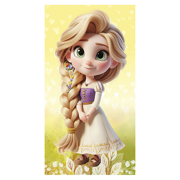 Capa Mini Faixa Lateral Sublimado - Rapunzel