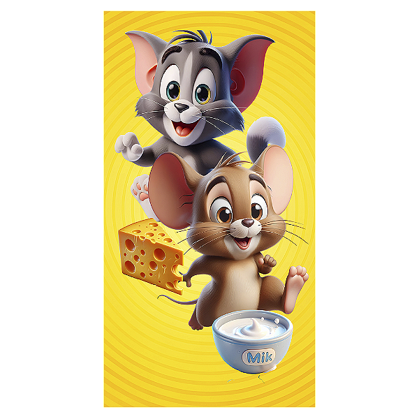 Capa Mini Faixa Lateral Sublimado - Tom E Jerry