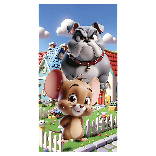 Capa Mini Faixa Lateral Sublimado - Tom E Jerry