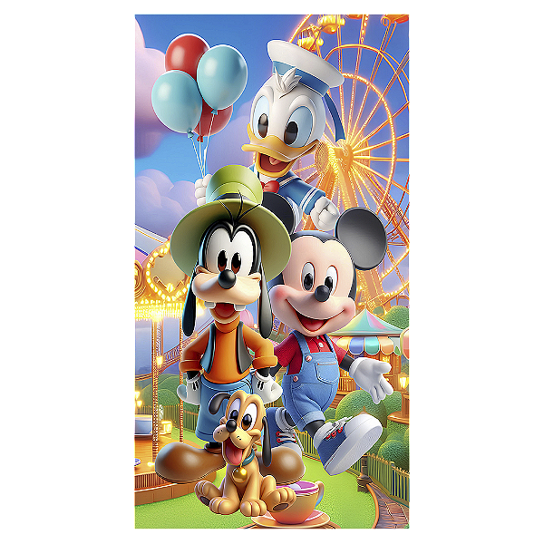Capa Mini Faixa Lateral Sublimado - Turma Do Mickey E Minnie