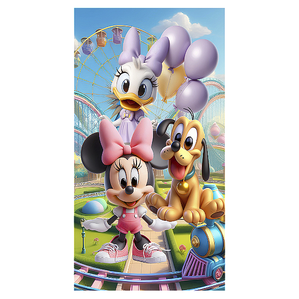 Capa Mini Faixa Lateral Sublimado - Turma Do Mickey E Minnie