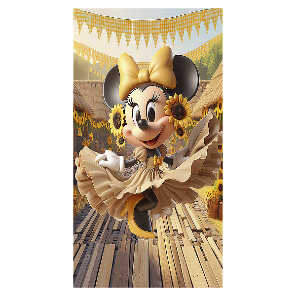 Capa Mini Faixa Lateral Sublimado - Minnie