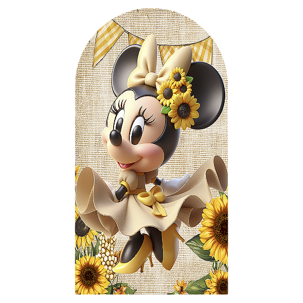 Capa Mini Faixa Lateral Sublimado - Minnie