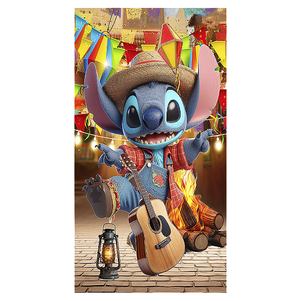 Capa Mini Faixa Lateral Sublimado - Lilo Stitch Festa Junina