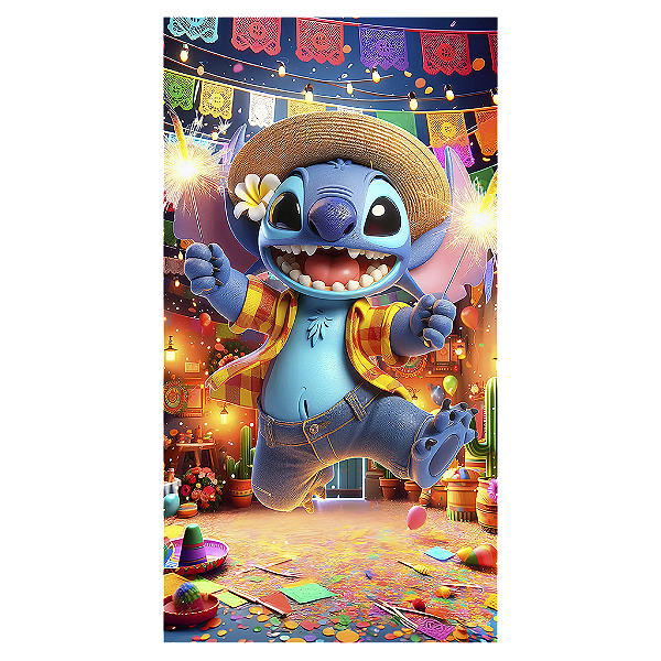 Capa Mini Faixa Lateral Sublimado - Lilo Stitch Festa Junina