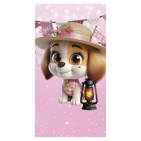 Capa Mini Faixa Lateral Sublimado - Patrulha Canina Festa Junina
