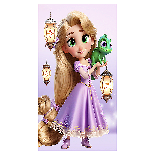 Capa Mini Faixa Lateral Sublimado - Rapunzel