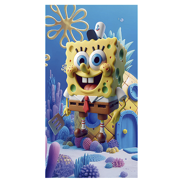 Capa Mini Faixa Lateral Sublimado - Bob Esponja