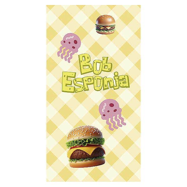Capa Mini Faixa Lateral Sublimado - Bob Esponja