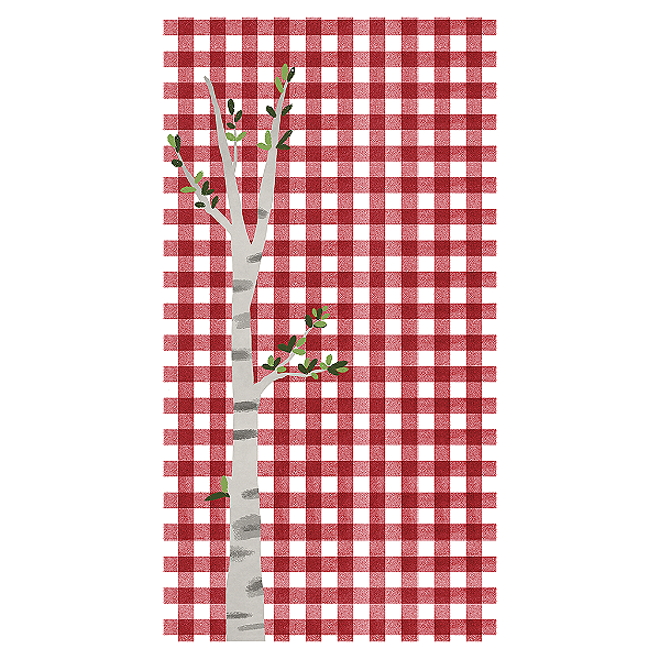 Capa Mini Faixa Lateral Sublimado - Fundo Xadrez Arvore Chapeuzinho Vermelho