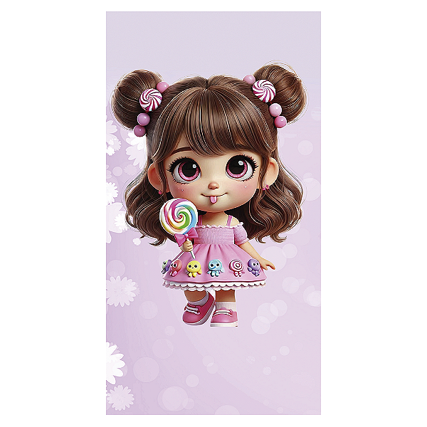 Capa Mini Faixa Lateral Sublimado - Menina Confeitaria Doces
