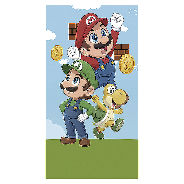 Capa Mini Faixa Lateral Sublimado - Super Mario