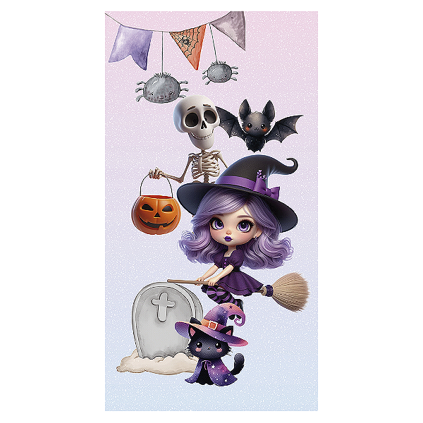 Capa Mini Faixa Lateral Sublimado - Dia Das Bruxas Halloween