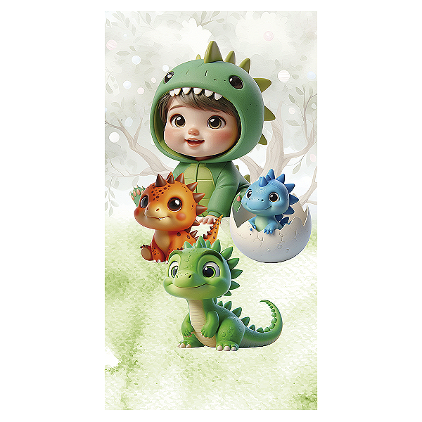 Capa Mini Faixa Lateral Sublimado - Dinossauro Menino