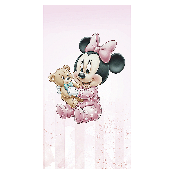 Capa Mini Faixa Lateral Sublimado - Minnie Baby Rosa