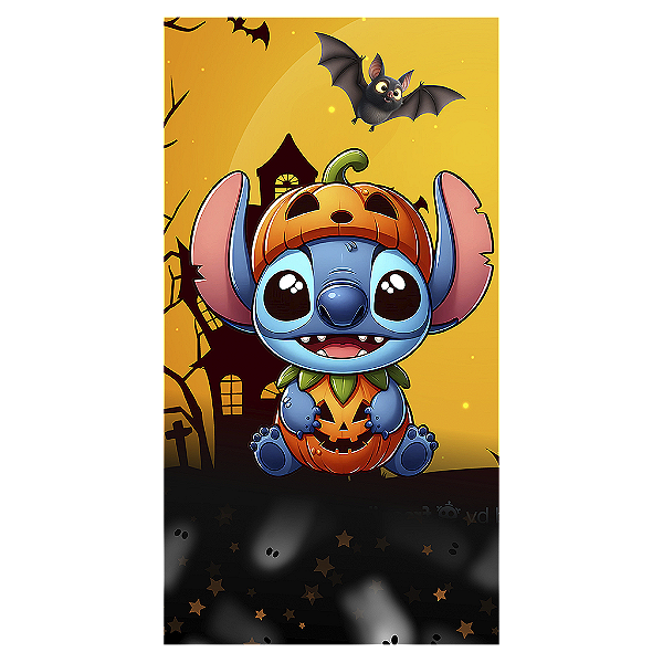 Capa Mini Faixa Lateral Sublimado - Stitch Halloween