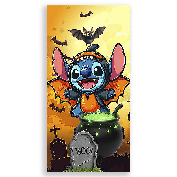 Capa Mini Faixa Lateral Sublimado - Stitch Halloween