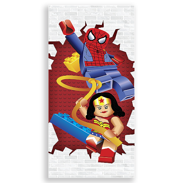 Capa Mini Faixa Lateral Sublimado - Lego Herois