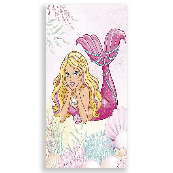 Capa Mini Faixa Lateral Sublimado - Barbie Sereia