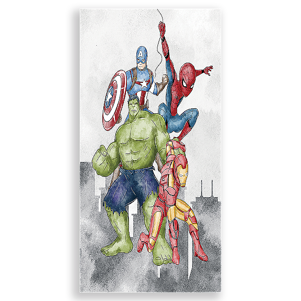 Capa Mini Faixa Lateral Sublimado - Herois Vingadores