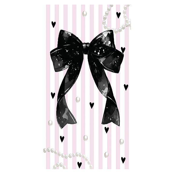 Capa Mini Faixa Lateral Sublimado - Laços Rosa E Preto
