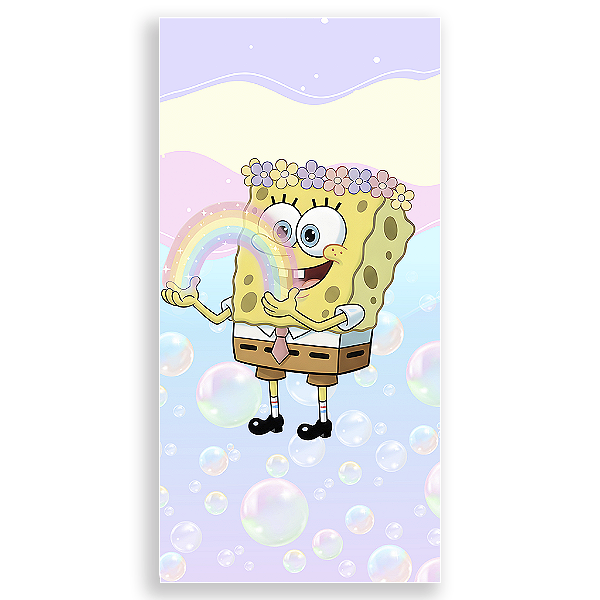 Capa Mini Faixa Lateral Sublimado - Bob Esponja