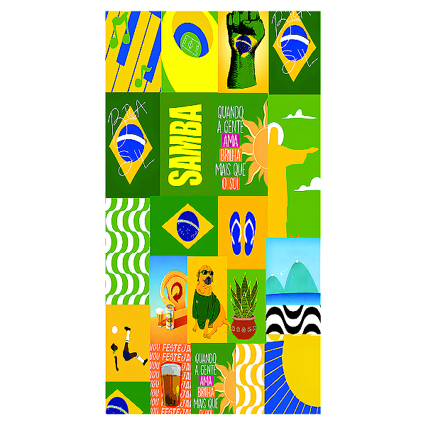 Capa Mini Faixa Lateral Sublimado - Brasilidade