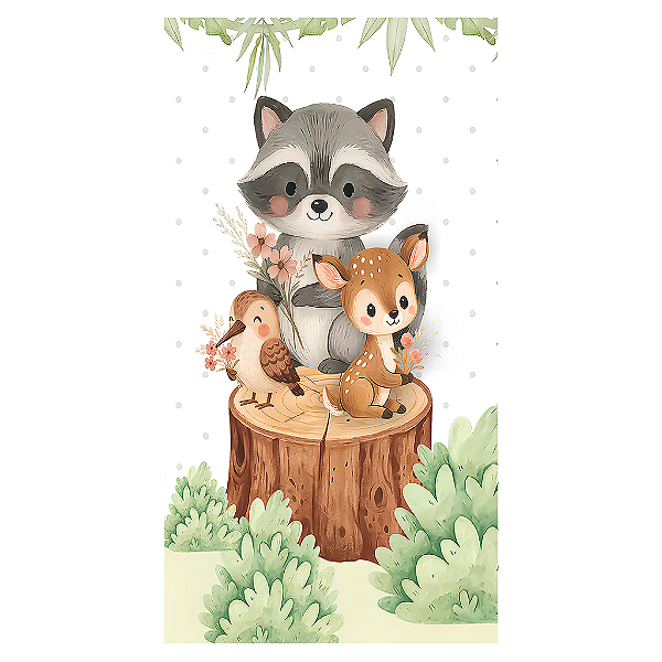 Capa Mini Faixa Lateral Sublimado - Animais Bosque