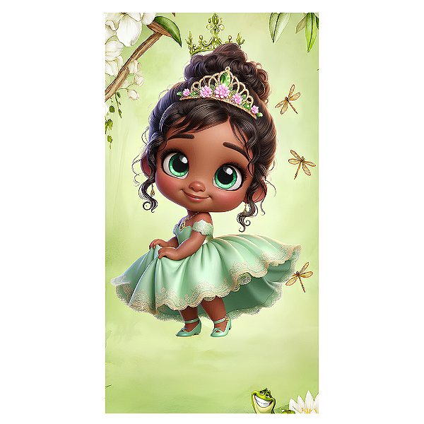 Capa Mini Faixa Lateral Sublimado - Princesa Tiana