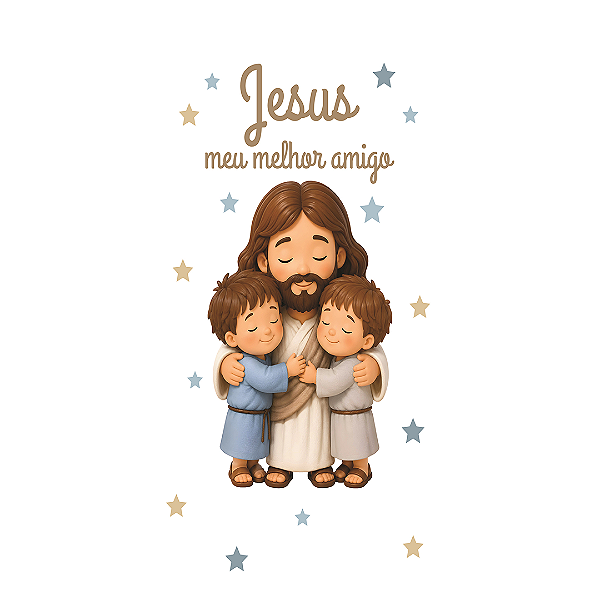 Capa Faixa Lateral Sublimado - Jesus e Crianças 4