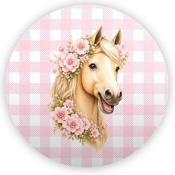 Capa Painel Redondo Sublimado - Cavalo