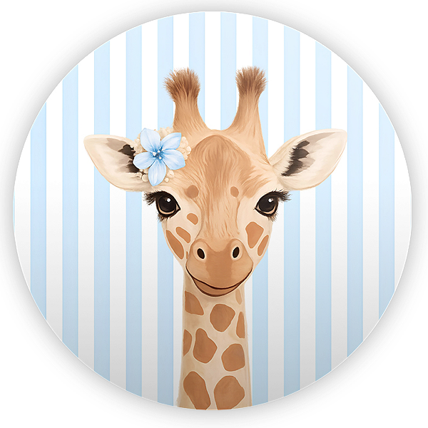 Capa Painel Redondo Sublimado - Girafa