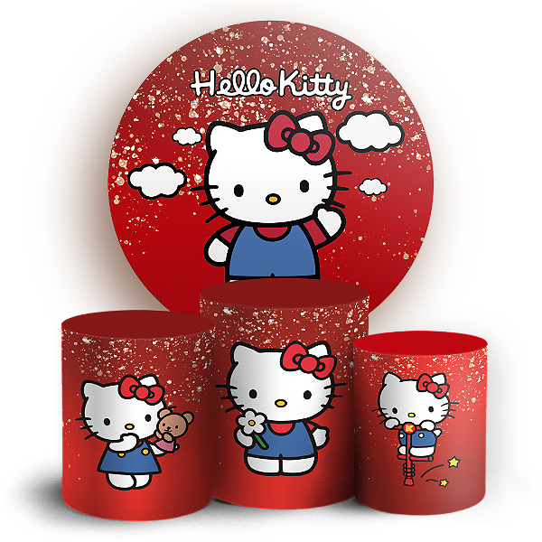 Capas Painel Redondo e Trio Cilindro Sublimado - Hello Kitty