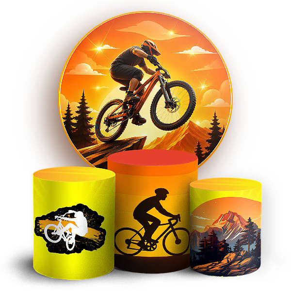 Capas Painel Redondo e Trio Cilindro Sublimado - Bicicleta Bike