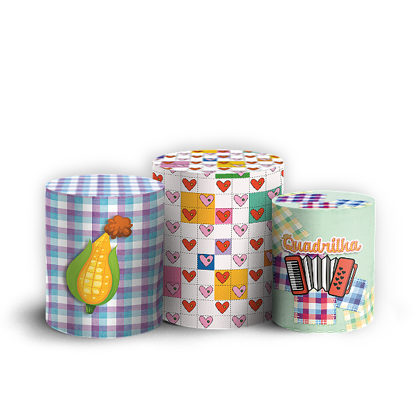 Capas Trio Cilindro Sublimado Veste Fácil - Festa Junina