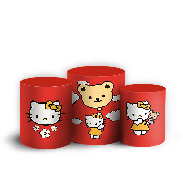 Capas Trio Cilindro Sublimado Veste Fácil - Hello Kitty