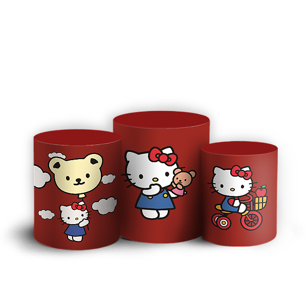 Capas Trio Cilindro Sublimado Veste Fácil - Hello Kitty