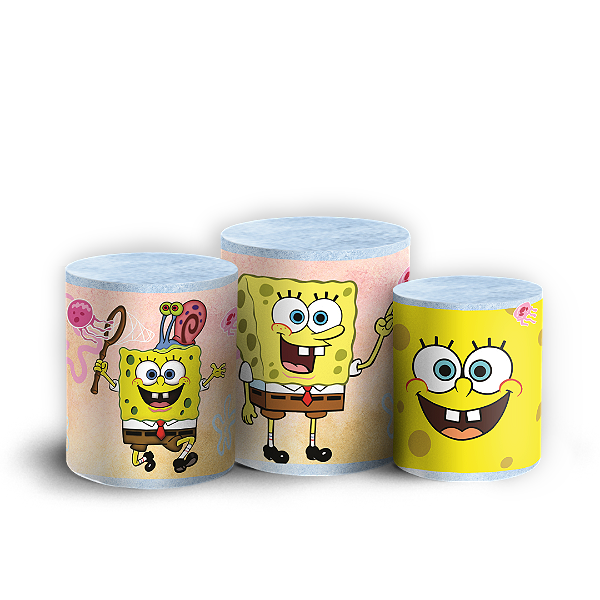 Capas Trio Cilindro Sublimado Veste Fácil - Bob Esponja