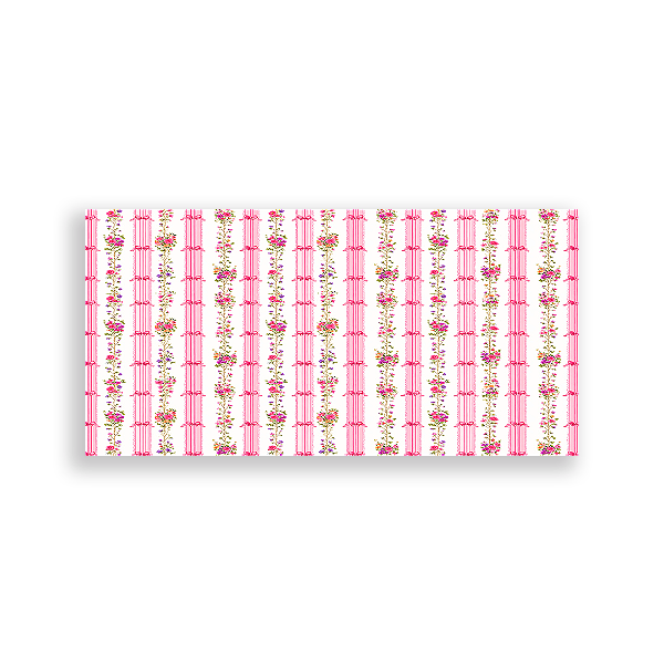 Capa Painel Retangular Sublimado - Ripado Floral e Laços -Vivi Mide