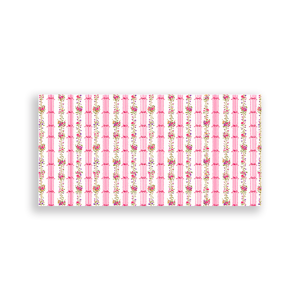 Capa Painel Retangular Sublimado - Ripado Floral e Laços -Vivi Mide
