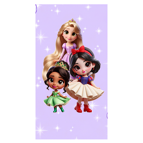 Capa Mini Faixa Lateral Sublimado - Princesas