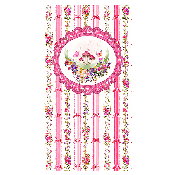 Capa Mini Faixa Lateral Sublimado - Ripado Floral e Laços -Vivi Mide