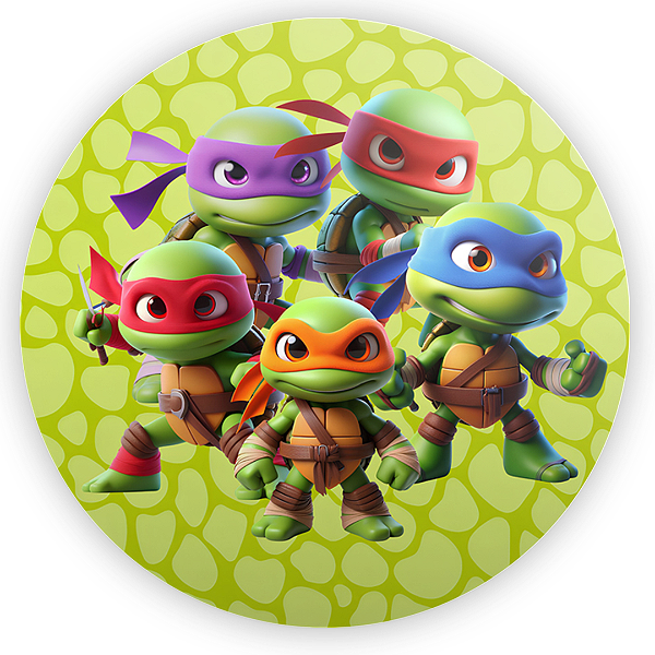 Capa Painel Redondo Sublimado - Tartarugas Ninja
