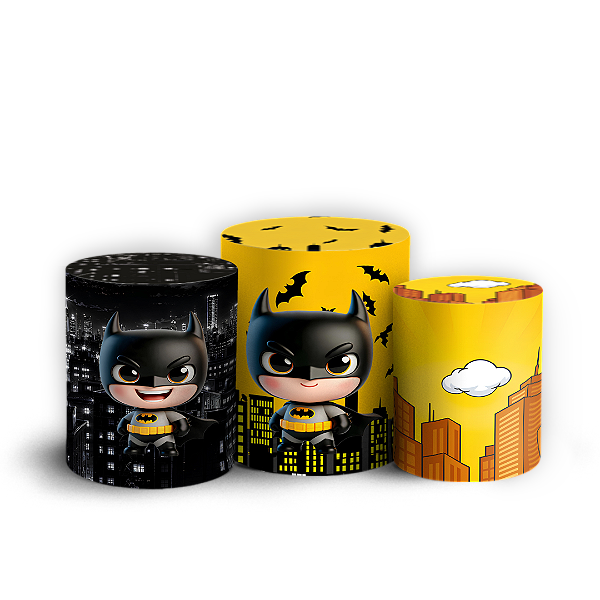 Capas Trio Cilindro Sublimado Veste Fácil - Batman Baby