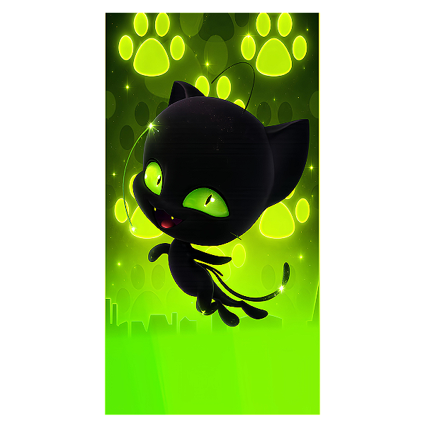 Capa Mini Faixa Lateral Sublimado - Cat Noir