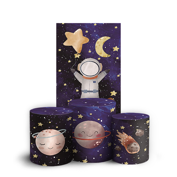 Capas Faixa Lateral e Trio Cilindro Sublimado Veste Fácil - Astronauta