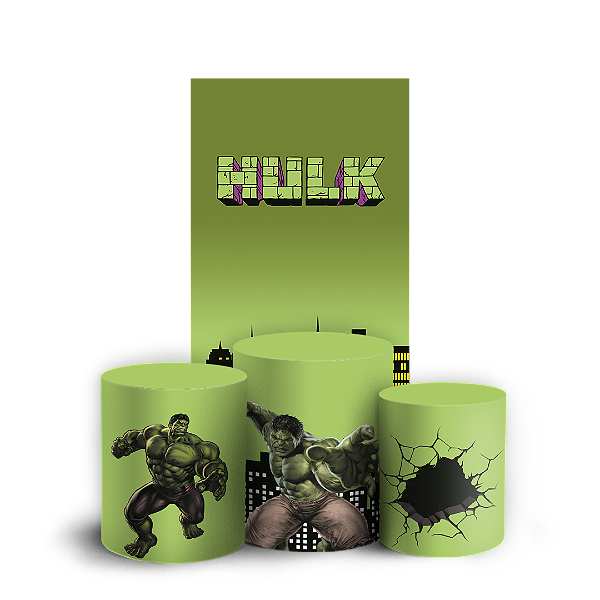 Capas Faixa Lateral e Trio Cilindro Sublimado Veste Fácil - Herois Hulk
