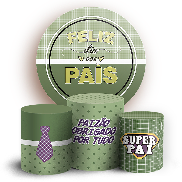 Capas Painel Redondo e Trio Cilindro Sublimado - Dia dos Pais