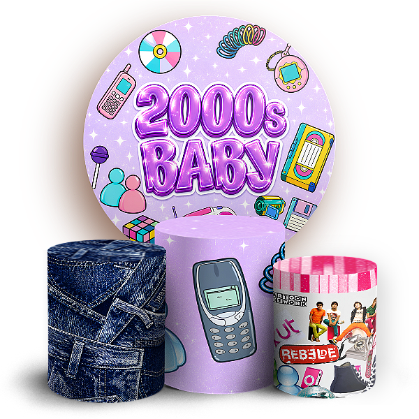 Capas Painel Redondo e Trio Cilindro Sublimado - Anos 2000