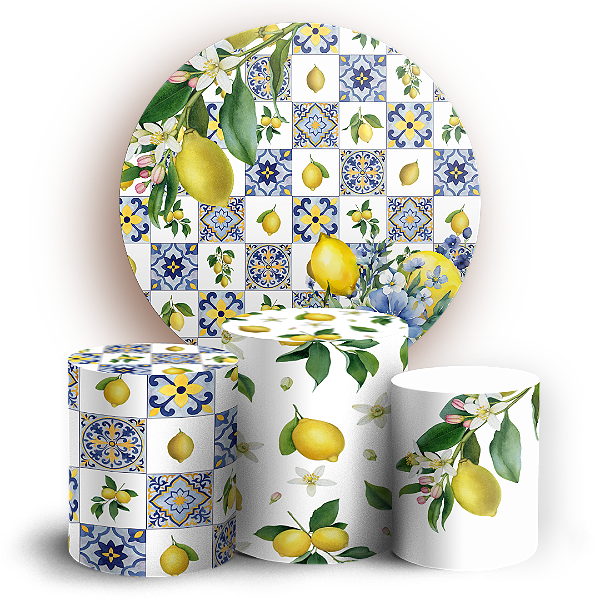 Capas Painel Redondo e Trio Cilindro Sublimado - Limao Siciliano